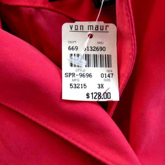New with Tags Trench Coat 3X Gallery Woman Pink w/ Extra Button Moss Microfibers - Picture 2 of 10